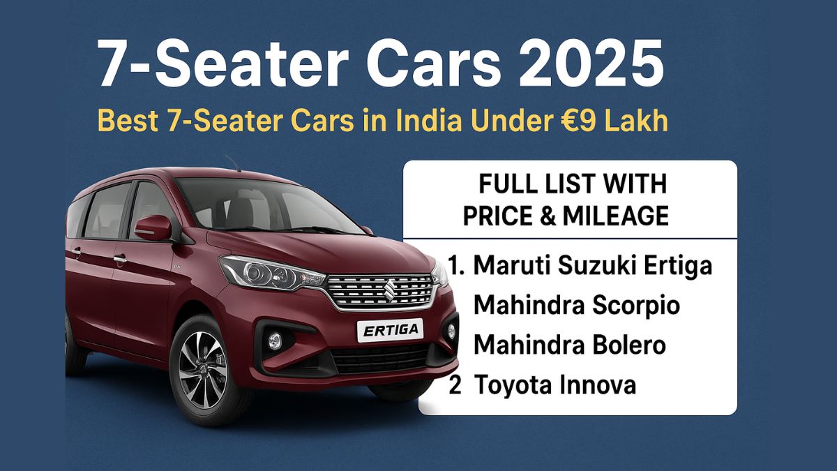 Best 7-Seater Cars in India 2025 Under ₹9 Lakh – Full List with Price & Mileage