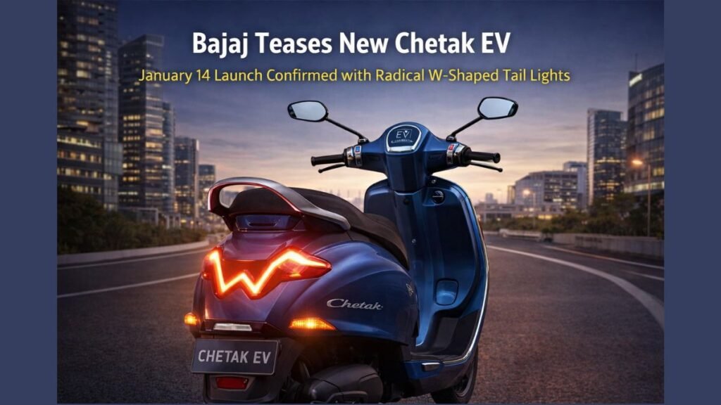 Bajaj Teases New Chetak EV January 14 Launch Confirmed with Radical W-Shaped Tail Lights