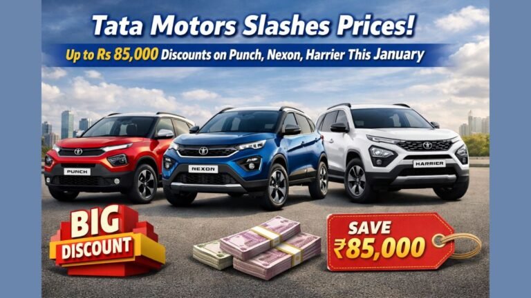 Tata Motors Slashes Prices Up to Rs 85,000 Discounts on Punch, Nexon, Harrier This January